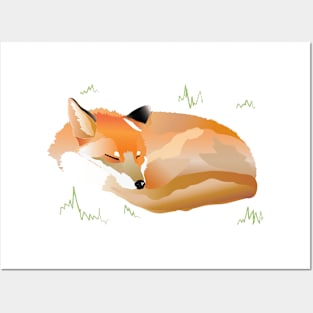 Sleepy Fox Posters and Art